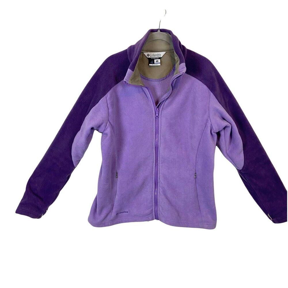 Columbia Women's Purple Fleece Softshell Long Sleeve Full Zip Jacket Size Large
